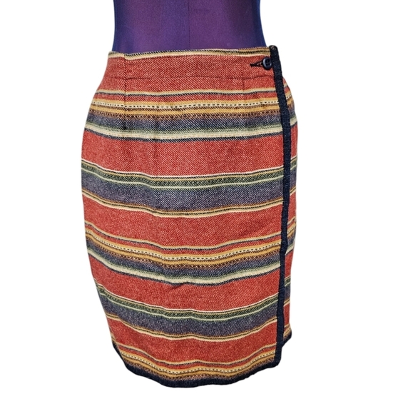 Vintage Woolrich Striped Southwestern Wrap Blanket Skirt Size Small Women's U40 - Picture 1 of 8